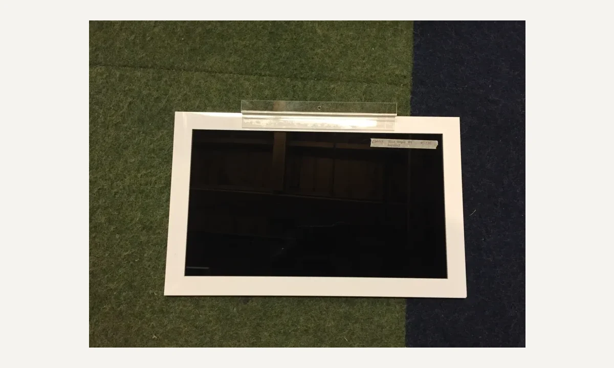 Rear view of a clear sign assembly showing its projecting mounting arrangement.