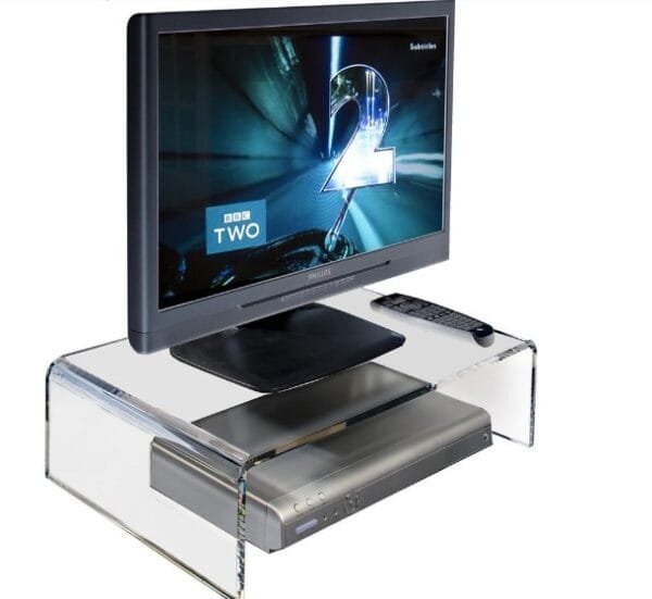 Premium Acrylic Computer Display Stand For Workspace - clear 3
