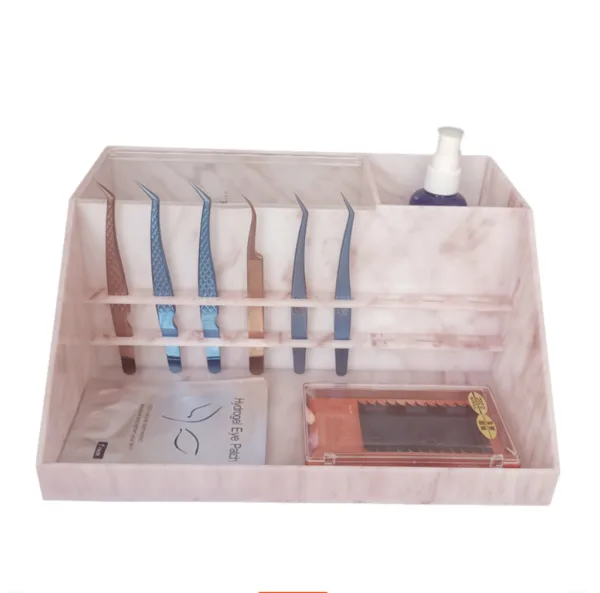 Acrylic Beauty Marble Lash Cart Organizer - pink 1
