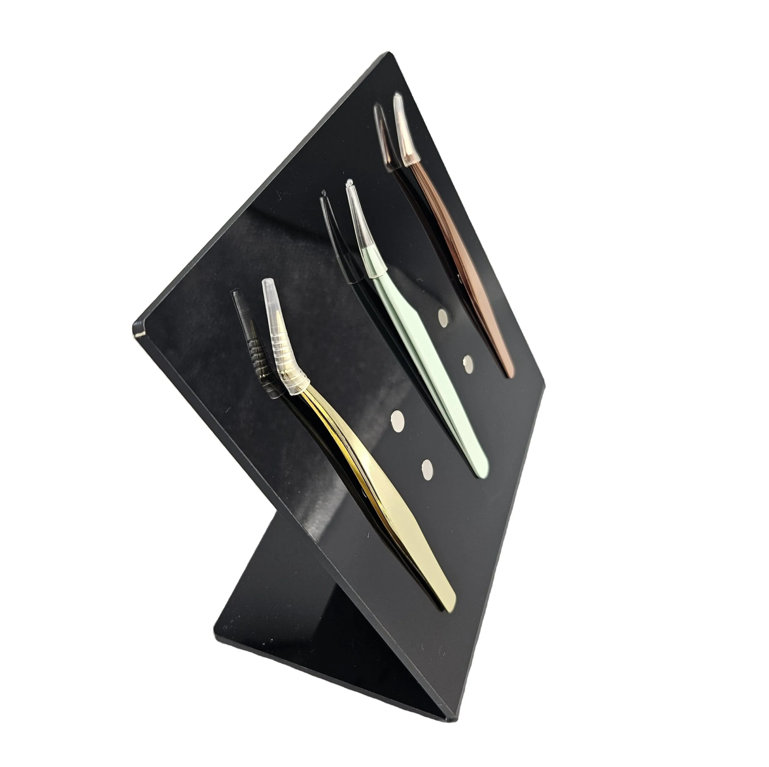 Customized Marble Tweezer Stand Eyelash Tweezers Holder - black 1