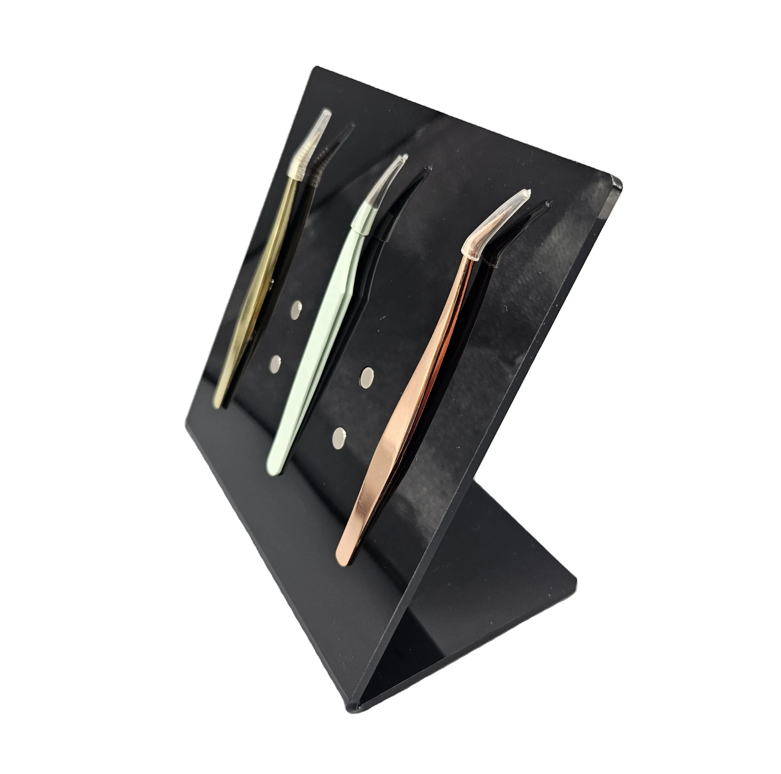 Customized Marble Tweezer Stand Eyelash Tweezers Holder - black 2