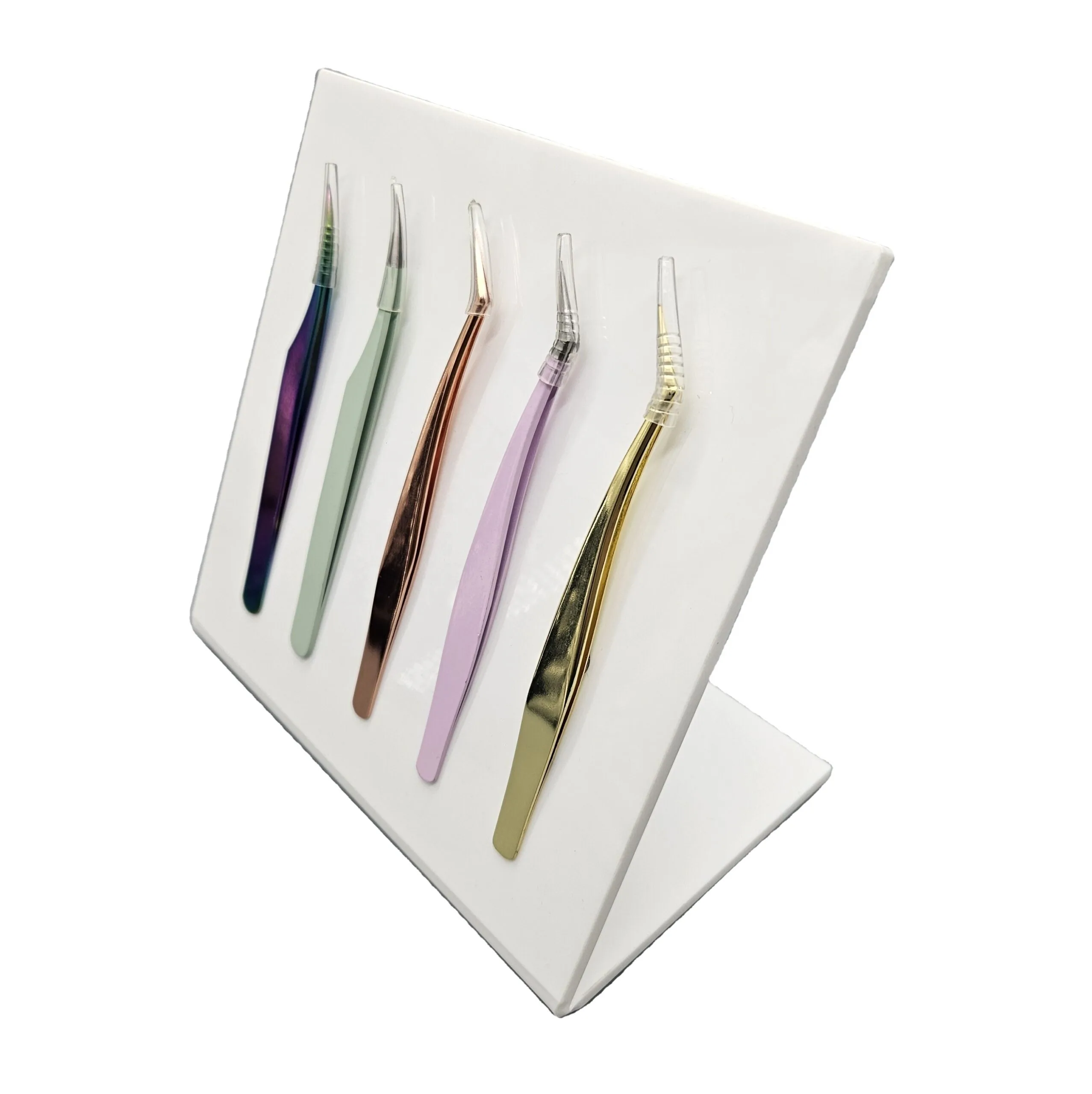 Customized Marble Tweezer Stand Eyelash Tweezers Holder - white 2