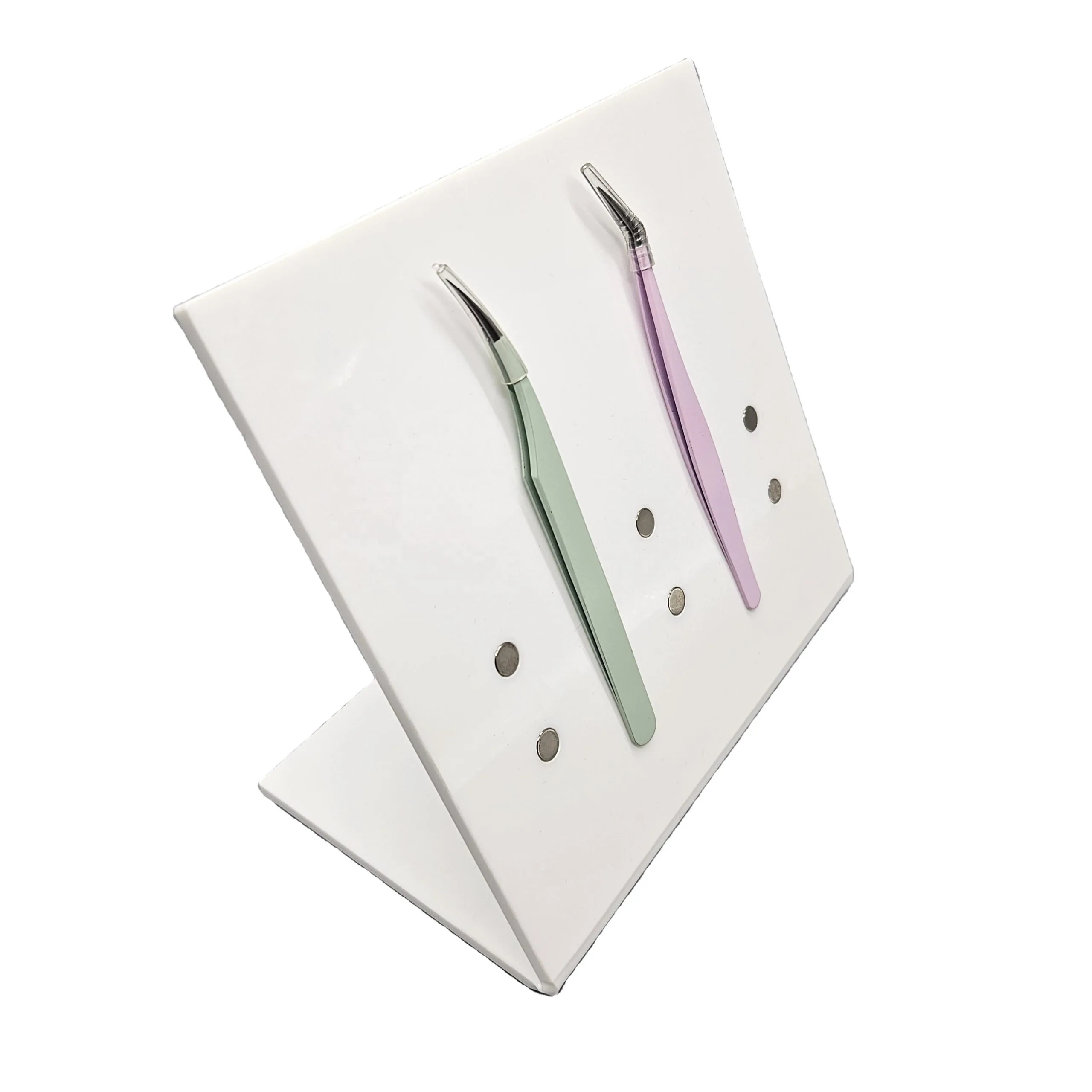 Customized Marble Tweezer Stand Eyelash Tweezers Holder - white