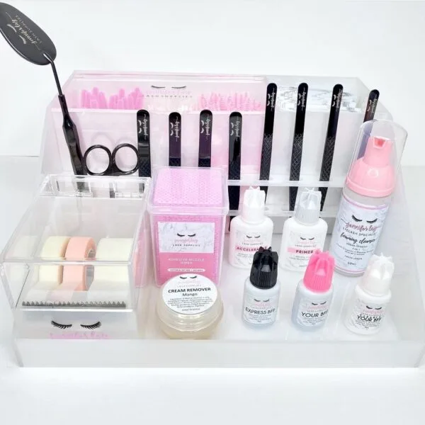Acrylic Beauty Marble Lash Cart Organizer - white 2