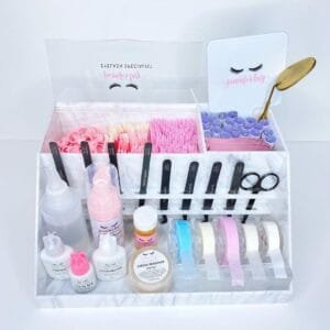 Acrylic Beauty Marble Lash Cart Organizer - white
