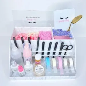 photobank - 2024-08-19T142456.371 - Premium Custom Acrylic Solutions Acrylic Beauty Marble Lash Cart Organizer - white