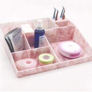 High-Quality Acrylic Eyelash Cart Organizer Box - pink