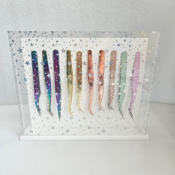 Acrylic Tweezer Stand Tweezers Holder Magnetic Tweezer Holder Case - colorful