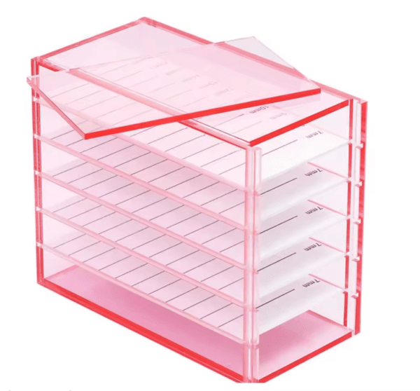 Crystal 5 Tiles Lash Box Pink Lash Box Custom Eyelash Box - 4