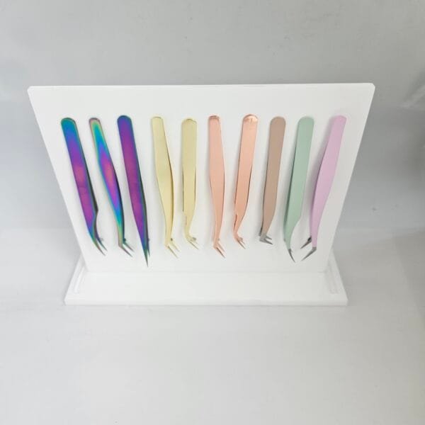 Acrylic Tweezer Stand Tweezers Holder Magnetic Tweezer Holder Case - white 2