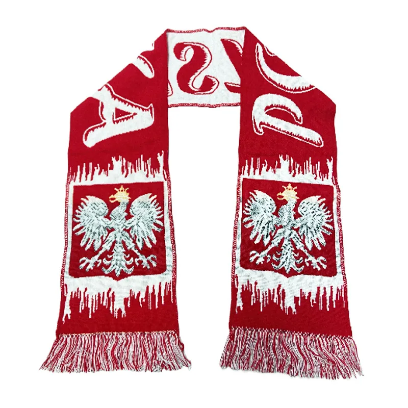 OEM Custom Woven Scarf Football Fan Sports Club Souvenir Scarf - red
