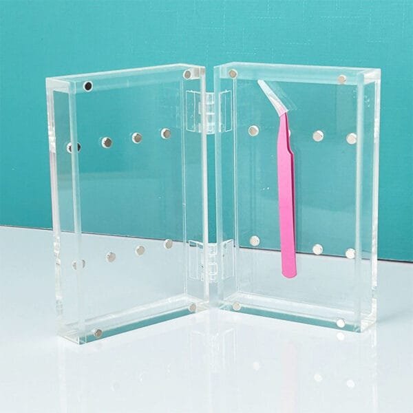 Magnetic Tweezer Case Acrylic Tweezer Case Eyelash Tweezer Case - clear 2