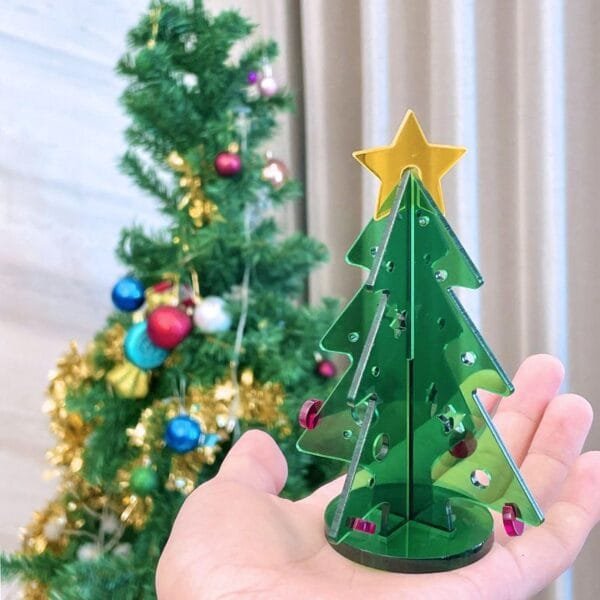 Acrylic Christmas Tree Christmas Gift Creative Decorative Ornament - green 2