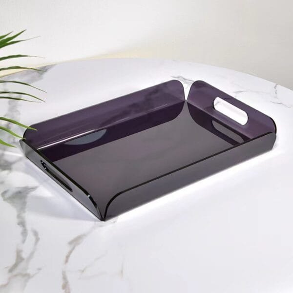 Wholesale Fashionable Iridescent Acrylic Tray Customized Hotel Service Tray - black