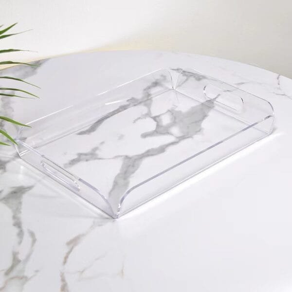 Wholesale Fashionable Iridescent Acrylic Tray Customized Hotel Service Tray - clear