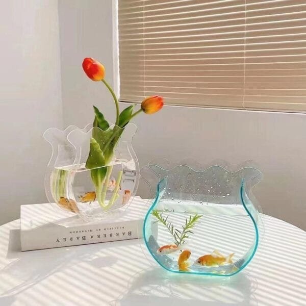 2025 Wholesale New Acrylic Goldfish Jar Plastic Vase Flower Box - fish holder 2