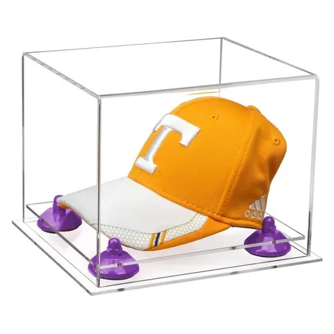 Transparent acrylic cap display case with a separate base