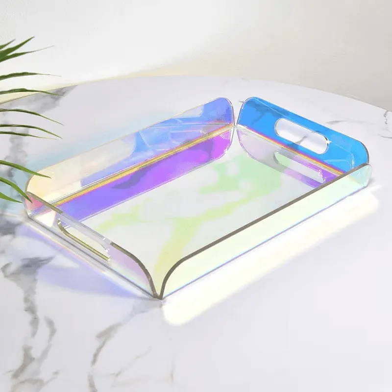 Iridescent acrylic trays