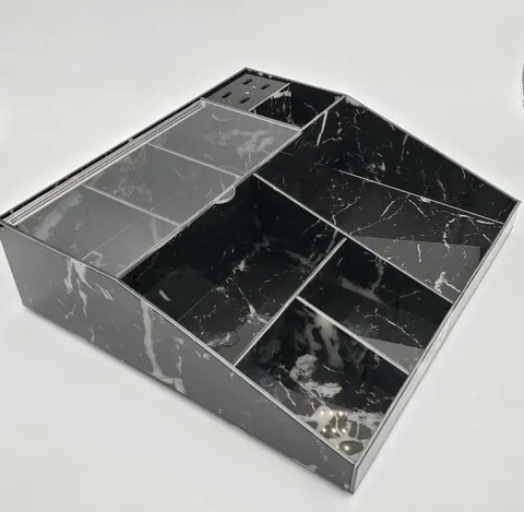High-Quality Acrylic Eyelash Cart Organizer Box - black
