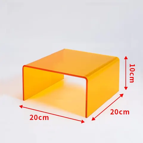 Acrylic display riser reference marked 20 by 20 by 10 cm