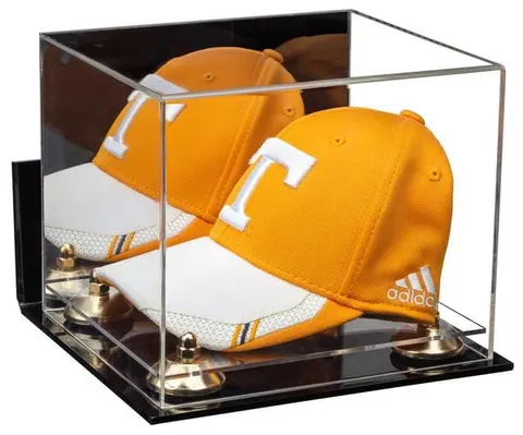 Transparent acrylic cap display case with a separate base