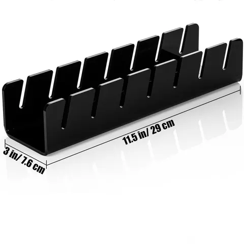 Dimensioned reference for the slotted acrylic cap organizer