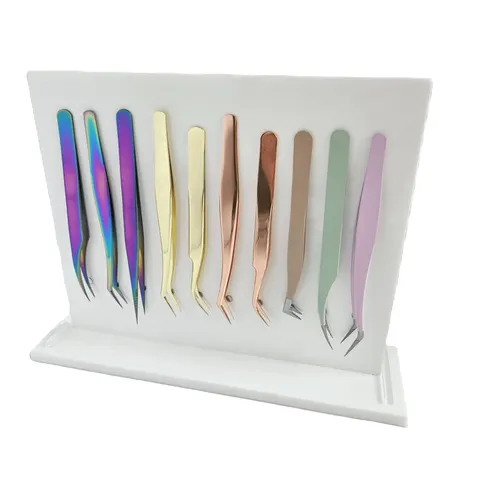 Acrylic Tweezer Stand Tweezers Holder Magnetic Tweezer Holder Case - white 3