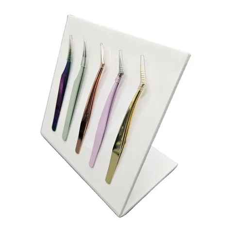 Customized Marble Tweezer Stand Eyelash Tweezers Holder - white 2