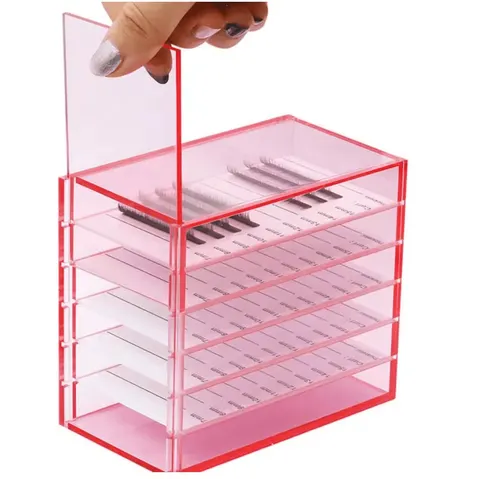 Crystal 5 Tiles Lash Box Pink Lash Box Custom Eyelash Box - 5