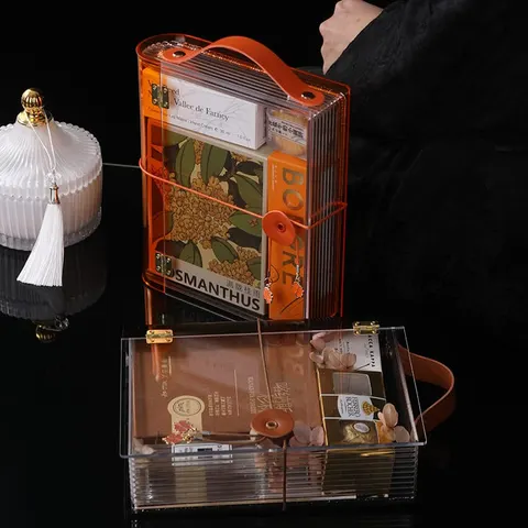 Wholesale New Year Acrylic Boxes Book Gift Boxes - yellow clear