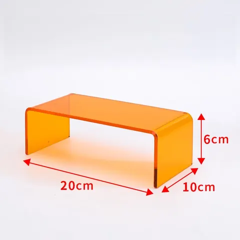 Low acrylic display riser reference marked 20 by 10 by 6 cm