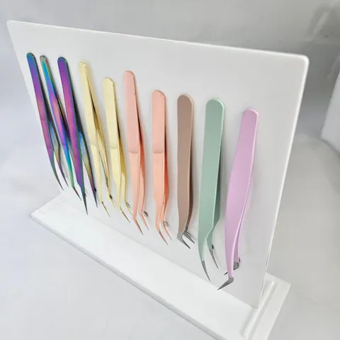 Acrylic Tweezer Stand Tweezers Holder Magnetic Tweezer Holder Case - white 4