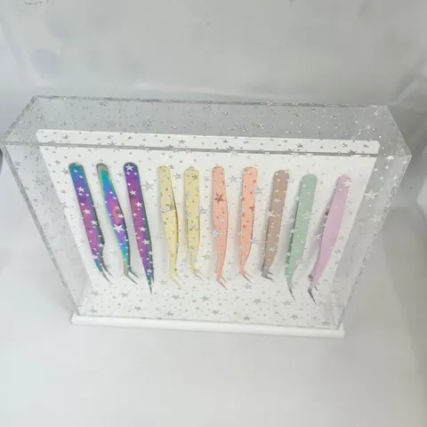 Acrylic Tweezer Stand Tweezers Holder Magnetic Tweezer Holder Case - clear 2