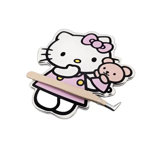 Pink character-shaped lash tile with a bow graphic and magnetic tool positions