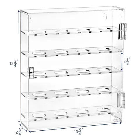 Dimension drawing for a multi-tier acrylic golf ball display case
