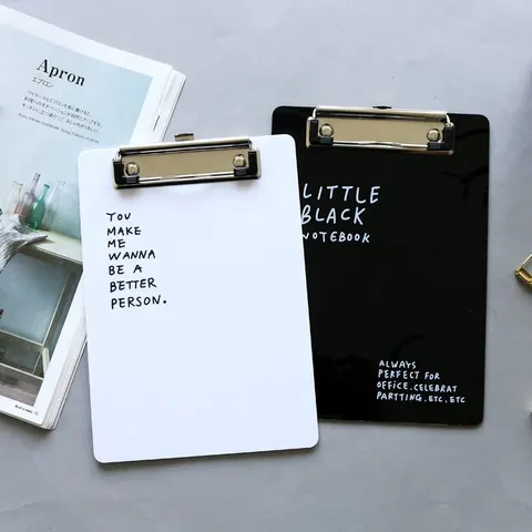 Acrylic Clipboards A Modern Twist on a Classic Office Essential - black white